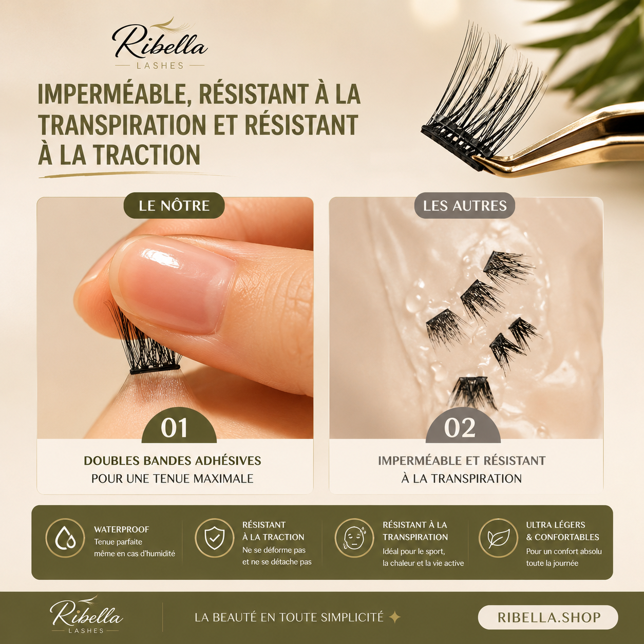 Extension de cils sans colle Ribella